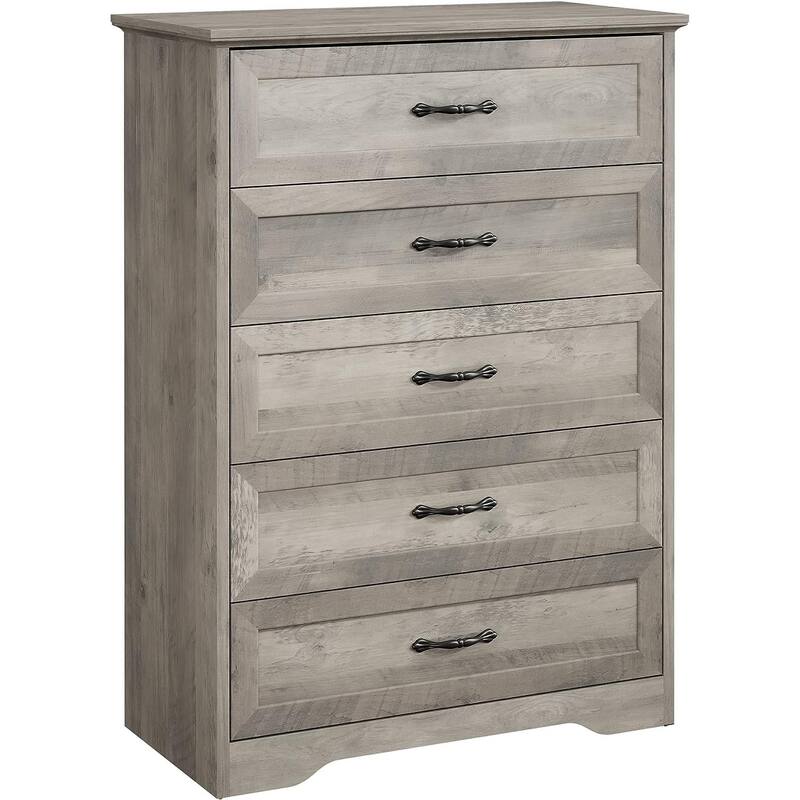 Elam Grey Dresser Closet Storage Tower Organizer for Bedroom