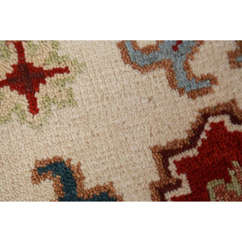 Hand Knotted Oriental 100% Wool Carpet Traditional Geometric Beige & Ivories Ziegler Area Rug - 9' 0'' X 6' 0''