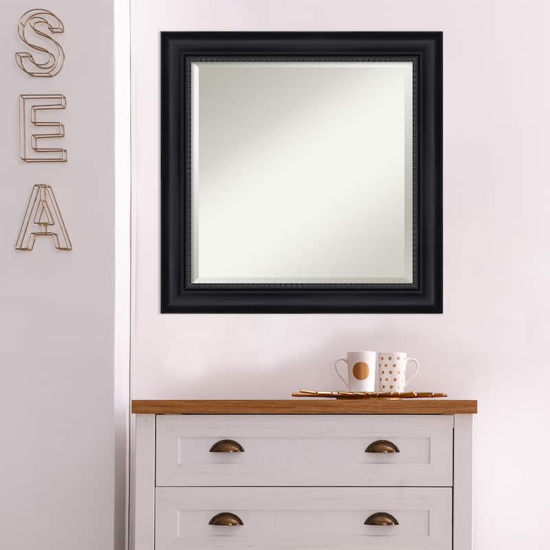 Beveled Wall Mirror - Astor Black Frame