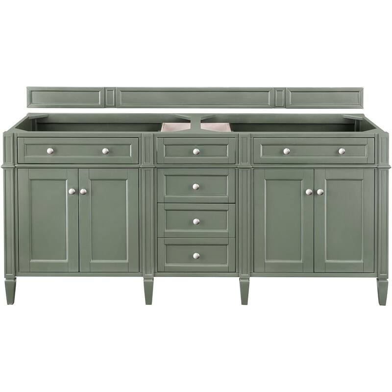 James Martin Vanities 650-V72-M Brittany 72" Free Standing Double - Smokey Celadon - Steel Finish