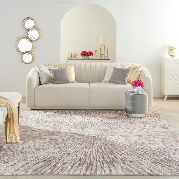 Inspire Me Home Decor Metallic Contemporary Abstract Area Rug