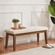 preview thumbnail 17 of 57, Button-Tufted Bench for End of Bed, Entryway Bench Beige/ Black/ Brown Solid Wood, Leather, Fabric 44-inch