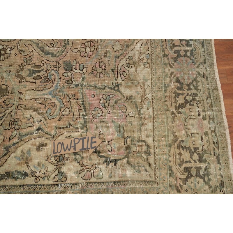 Hand Knotted Oriental 100% Wool Carpet Traditional Floral Multi-Colored Heriz Area Rug - 11' 9'' X 8' 5''