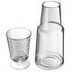 preview thumbnail 1 of 12, American Atelier Bedside Water Carafe with Footed Glass/Lid 32 oz. - Gray - 2 Piece