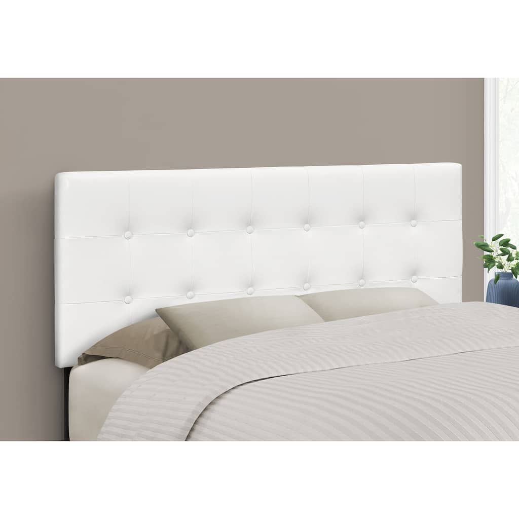 Bed, Headboard Only, Full Size, Bedroom, Upholstered, White Leather Look, Transitional
