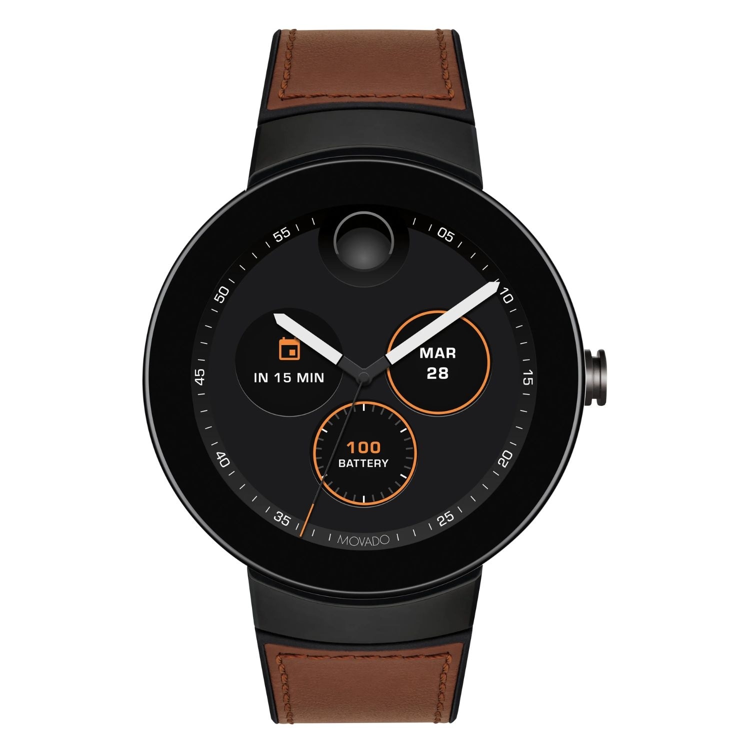 Movado Women\'s Watch 3660023 Smartwatch Connected 2.0 Leather Band 40mm Movado Connect 2.0 Black Ion-Plated Stainless Steel Mesh  main image 2