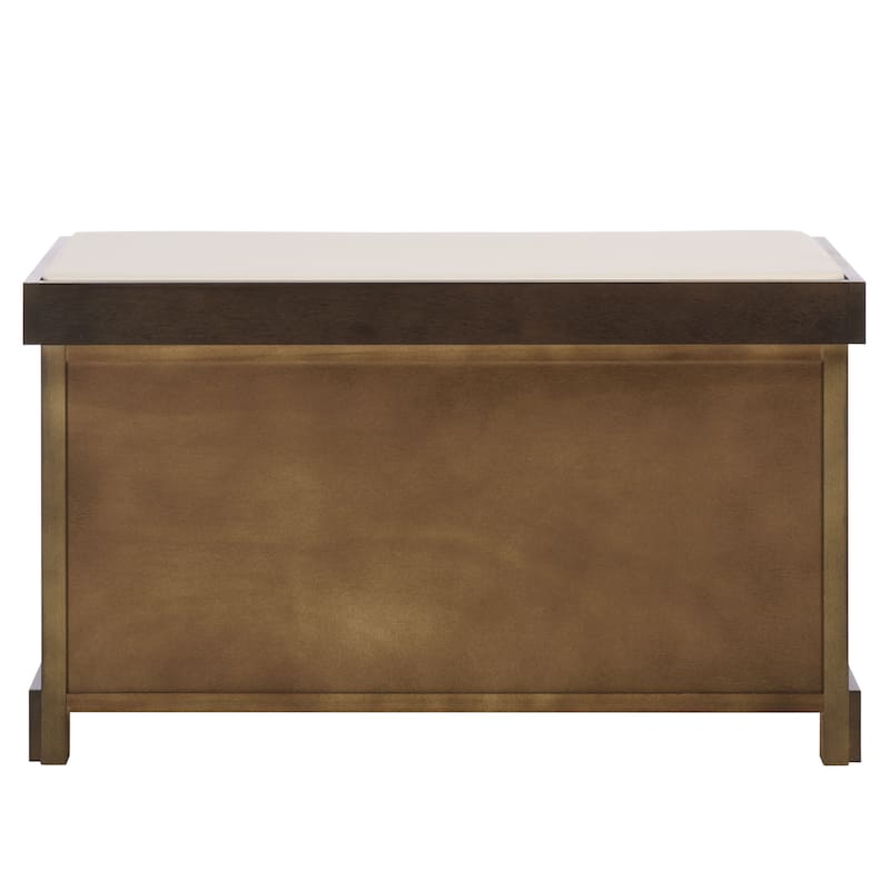 SAFAVIEH Euphemia Brown Woven Storage Basket Bench - 33.5" x 16.1" x 19.9" - 34"W x 16"D x 20"H