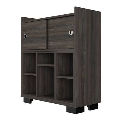 Holbrook Composite Wood Indoor Mid-century Shoe Storage Cabinet - Espresso