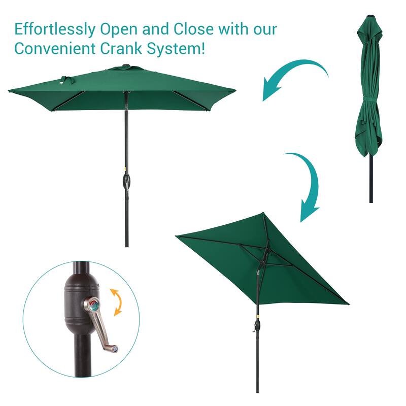 BONOSUKI 6.5x6.5Ft Patio Market Umbrella Weather-Resistant Frame