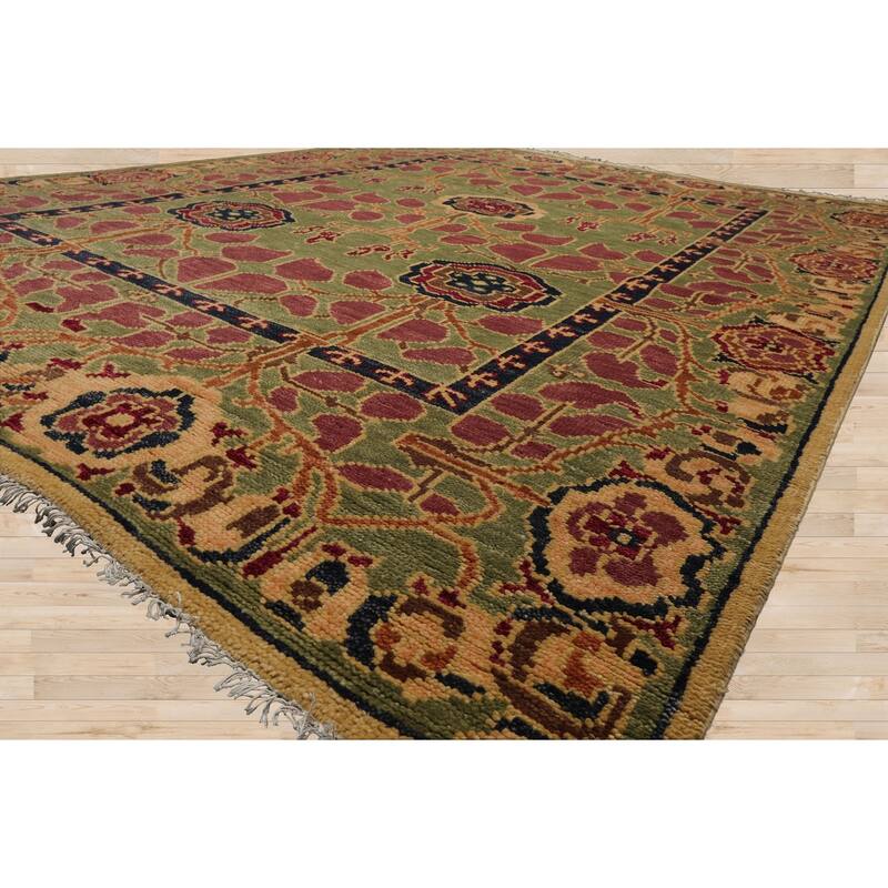 Sage 8'x10' Hand Knotted Arts and Crafts Mission Oushak Area Rug - 8' x 10'