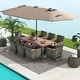 preview thumbnail 34 of 37, Costway 11 PCS Patio Dining Set with 15 ft Double-Sided Patio Umbrella - See Details