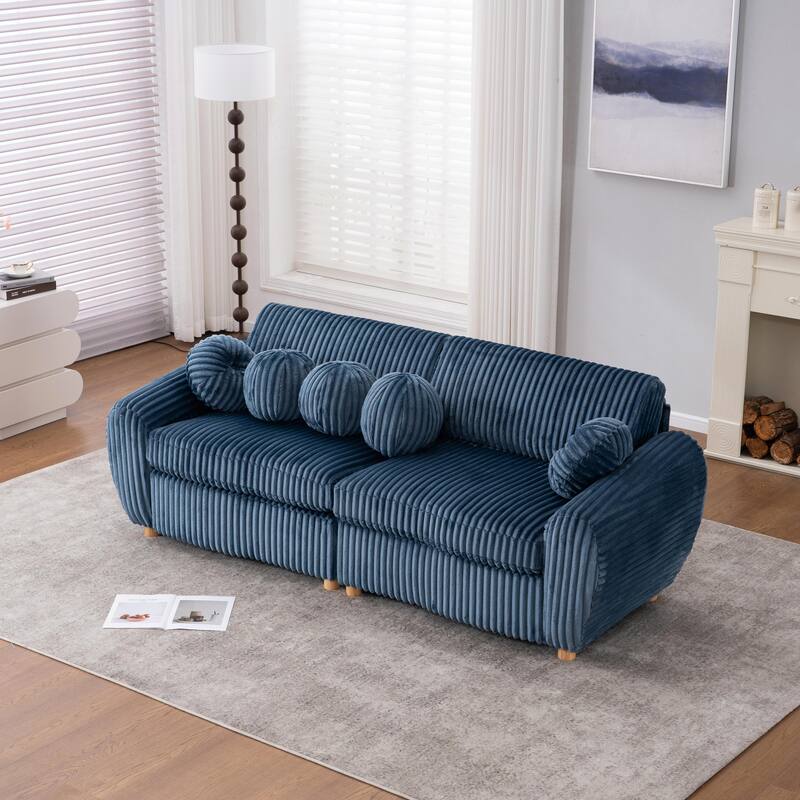 84" Corduroy Sofa - Modern Oversized Loveseat
