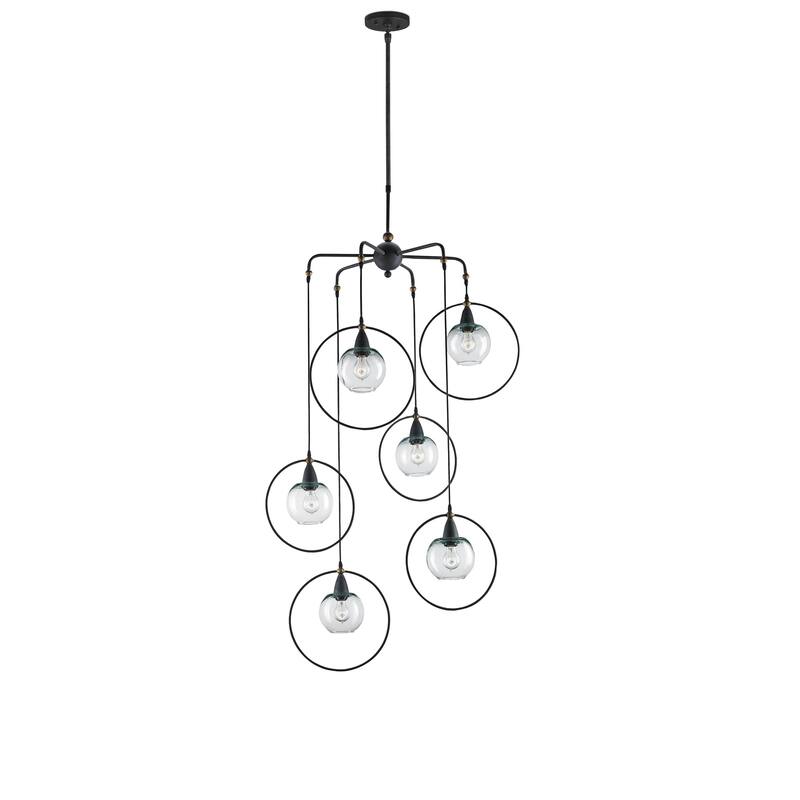 Currey & Company Moorsgate Black Multi-Pendant - 69"h x 36"dia