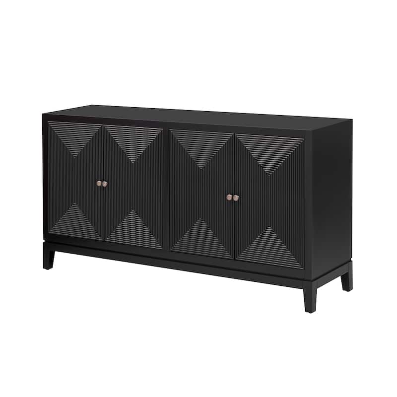 Storage Cabinet Sideboard Buffet with Vertical Line Design,Suitable for Study,Entrance and Living Room