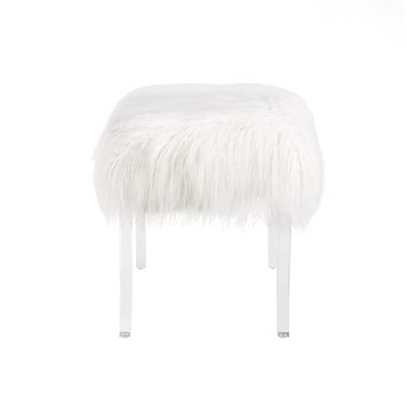Glitzhome 24"L Modern Luxury Acrylic Ottoman Bench
