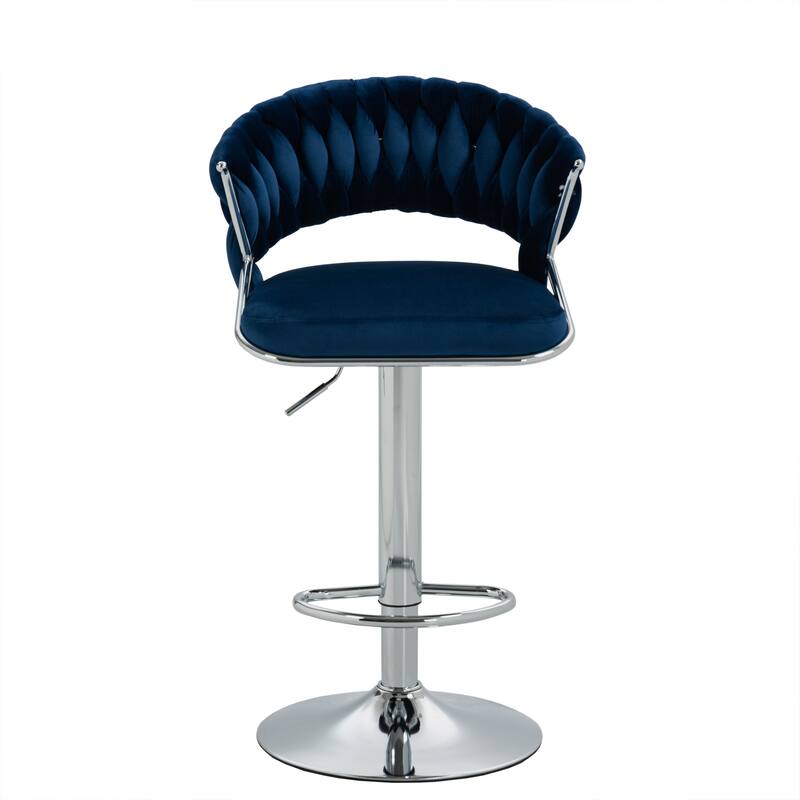Set of 2 Bar Stool Adjustable Height with Swivel Seat