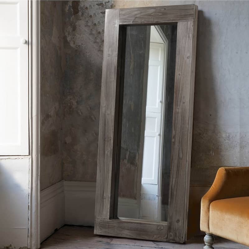 Vintage Wood Framed Dressing Mirror Floor Mirror Farmhouse
