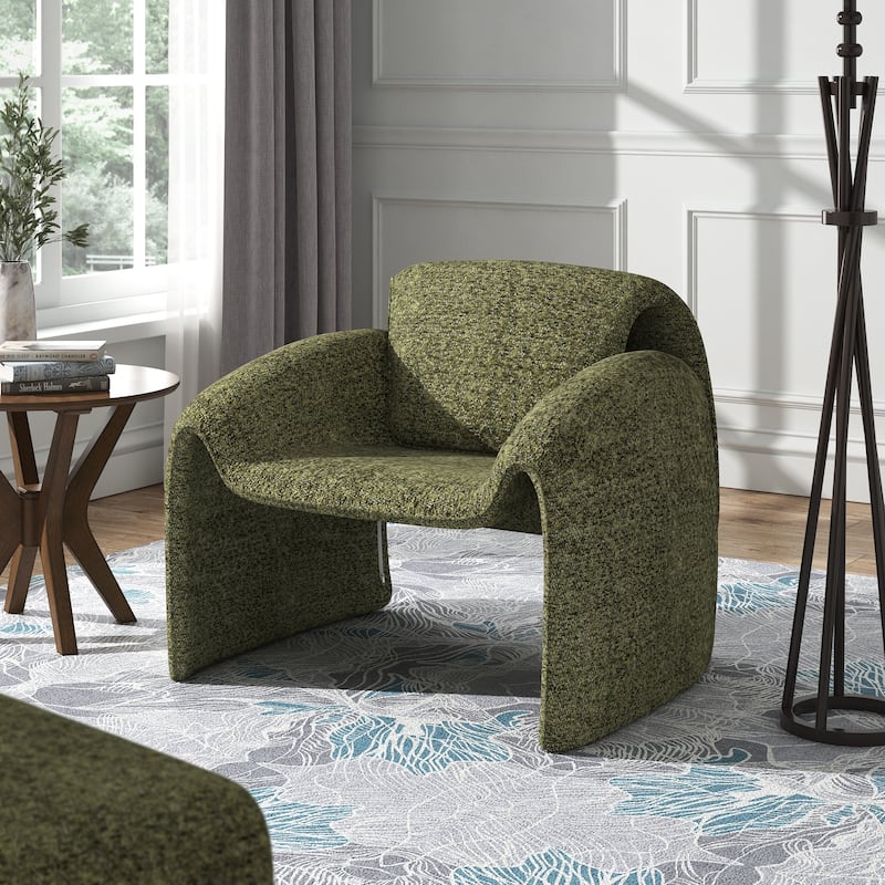 Maratea Round Arm Accent Chair and Ottoman by iNSPIRE Q Modern