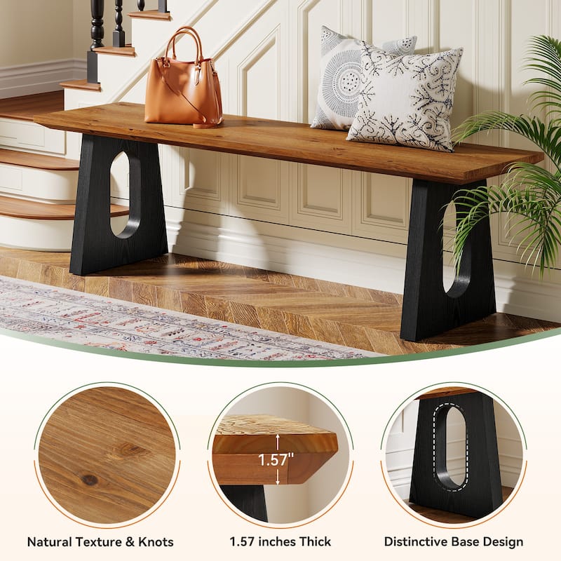 Farmhouse Wood Shoe Bench