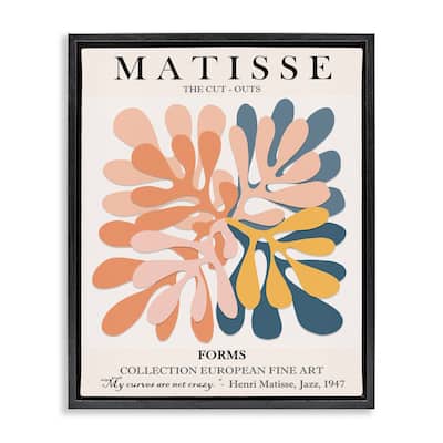 Stupell Classical Matisse Painting Cut Out Forms Traditional Abstract Floater Frame - Multi-Color