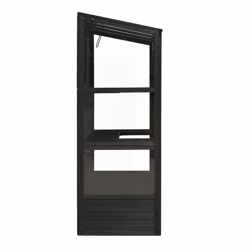 Walk-in Outdoor Greenhouse with 4 Skylights and Folding Shelves