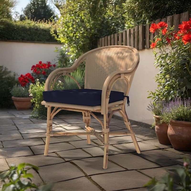 California Umbrella Outdoor Chair Pad Set of 2, 18" x 18", 2.5" Thick, Solstice Olefin Fabric