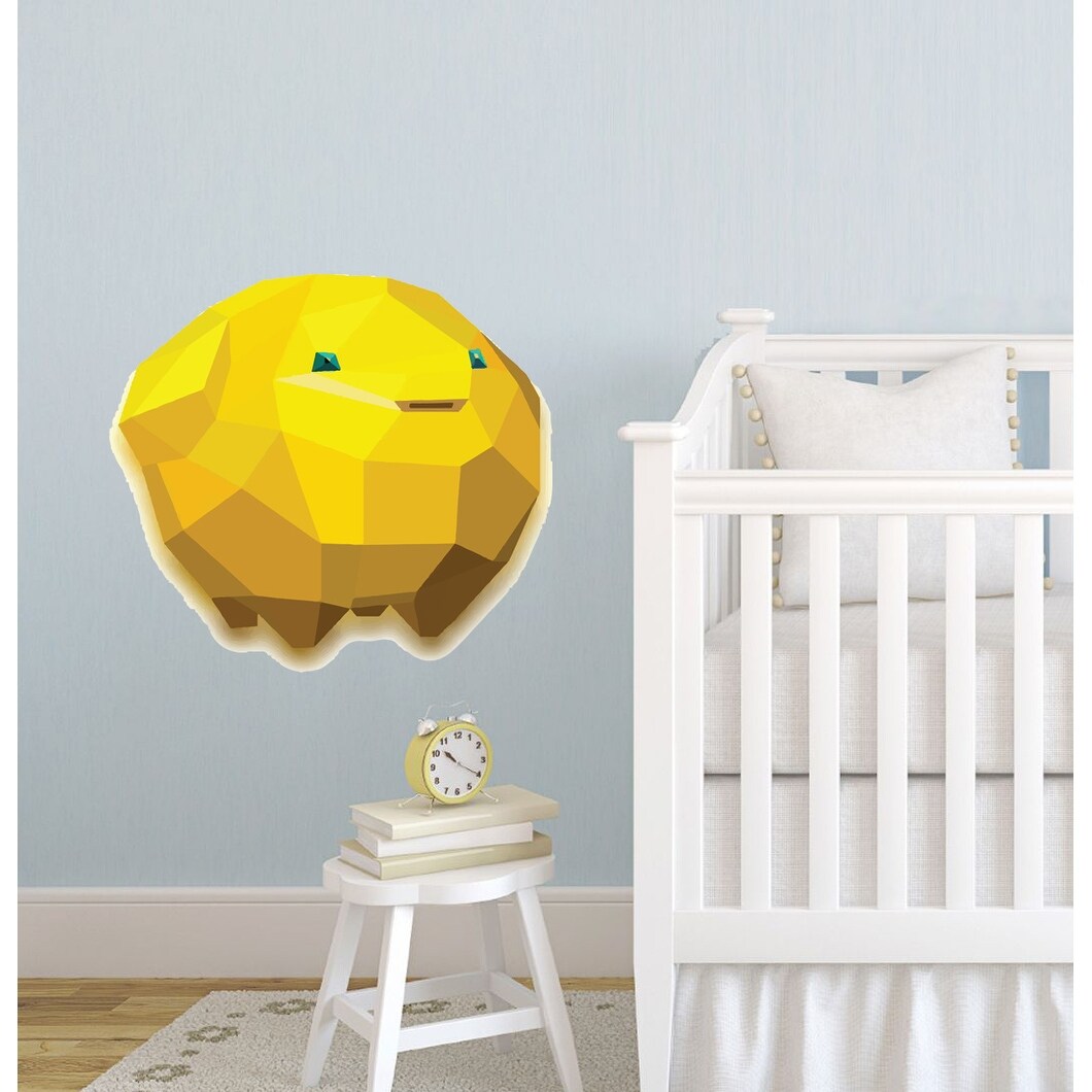 Piggy Bank Polygonal Wall Decal, Piglet Decal, Nursery decor-image