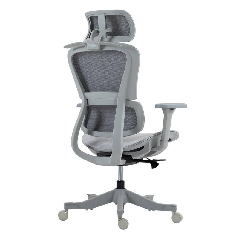 Set of Two Gray Adjustable Height Swivel Rolling Office Chair