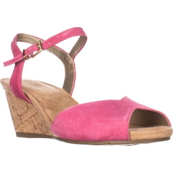 pink suede wedge sandals