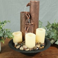 shop pure garden triple jug tabletop fountain with led lights on