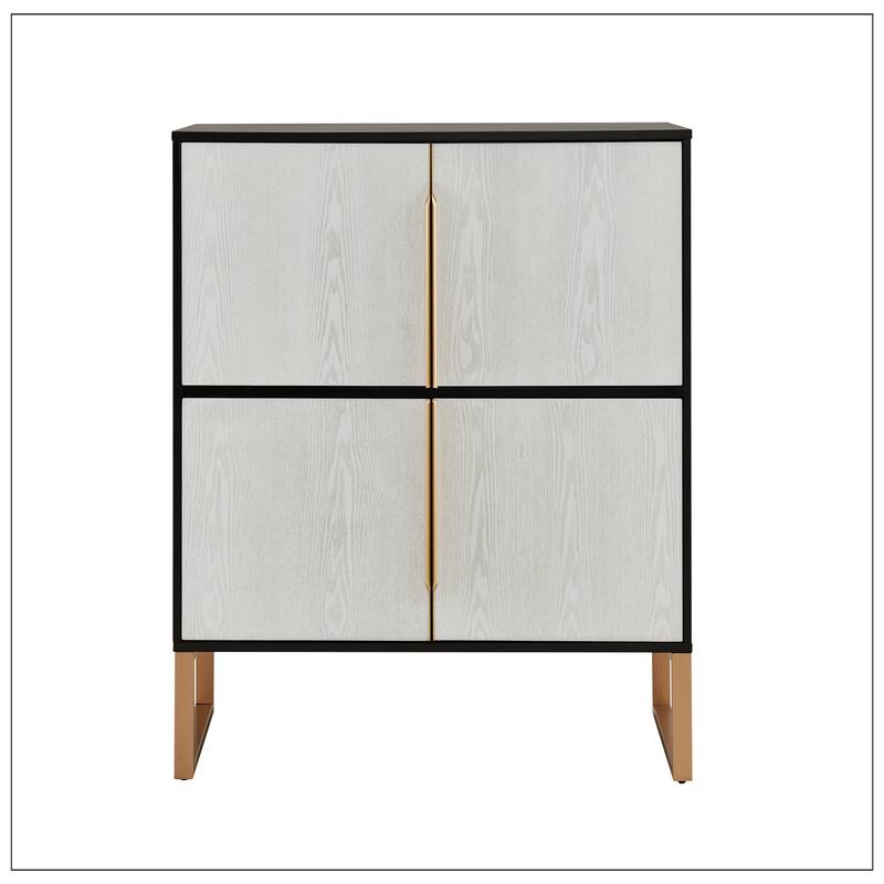 42" Buffet Cabinet with Metal Base Handles