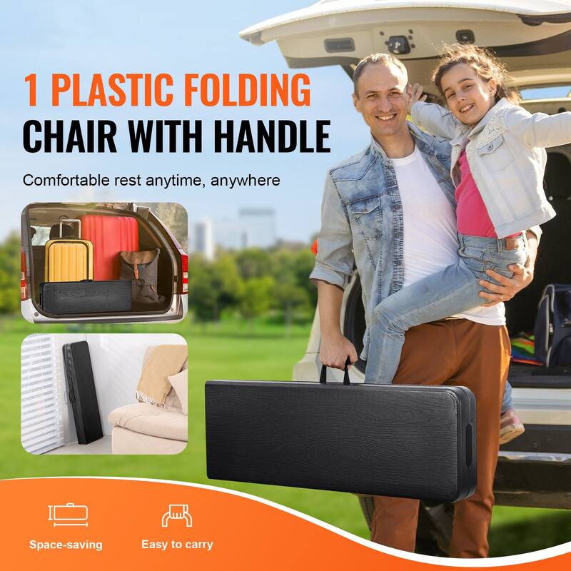 HDPE Folding Bench, 6FT Portable Outdoor Seating - 72” L x 11” W x 17” H