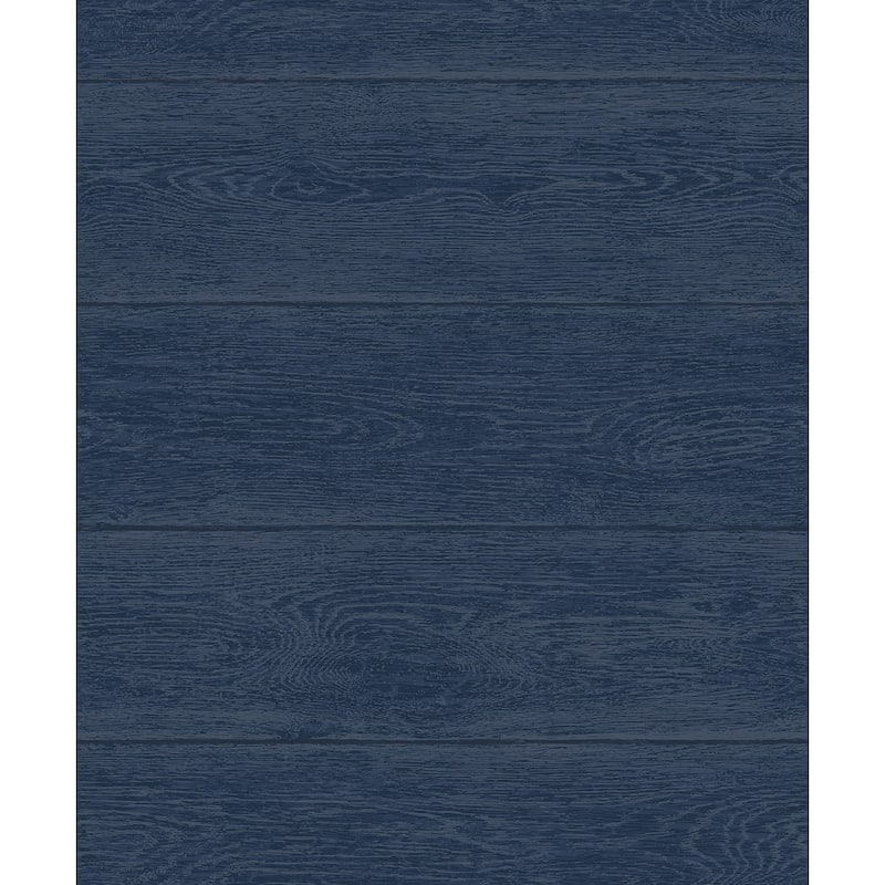 NextWall Woodgrain Peel and Stick Wallpaper - 20.5 in. W x 18 ft. L - Navy Blue