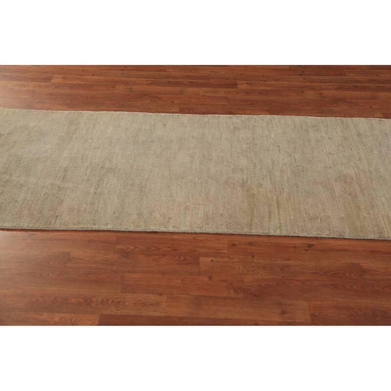 Modern Gabbeh Runner Rug Handmade Wool Carpet - 2'8" x 9'8"