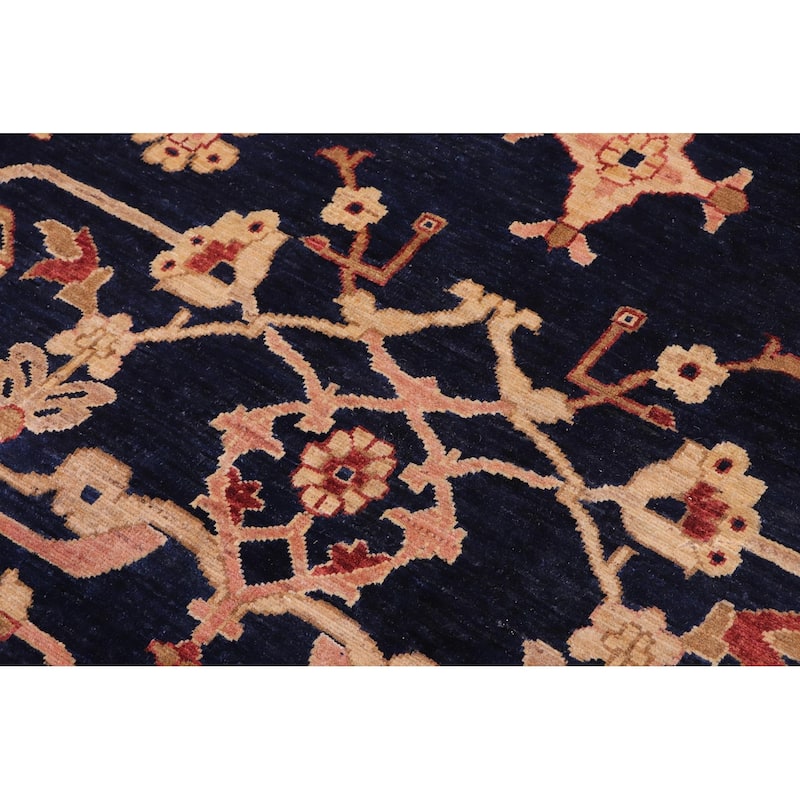 Boho Chic Ziegler Cherly Blue Red Hand-Knotted Wool Rug - 12'0'' x 16'1''
