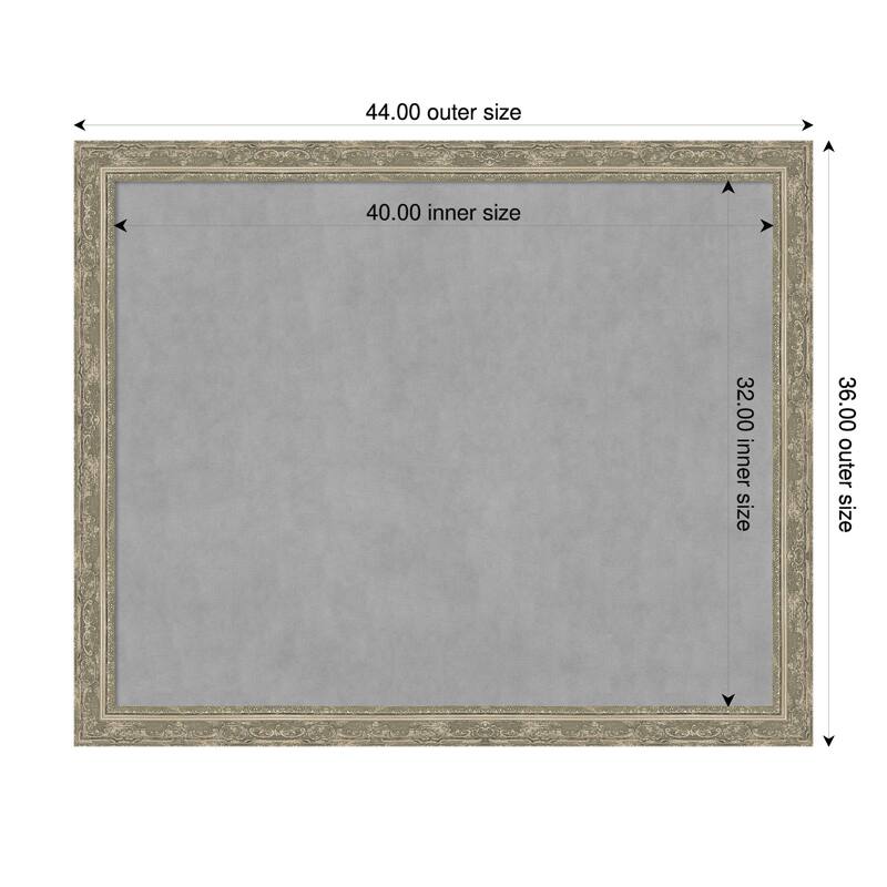 Amanti Art Filigree Gloss Black Framed - 44 x 36 in - Filigree Silver