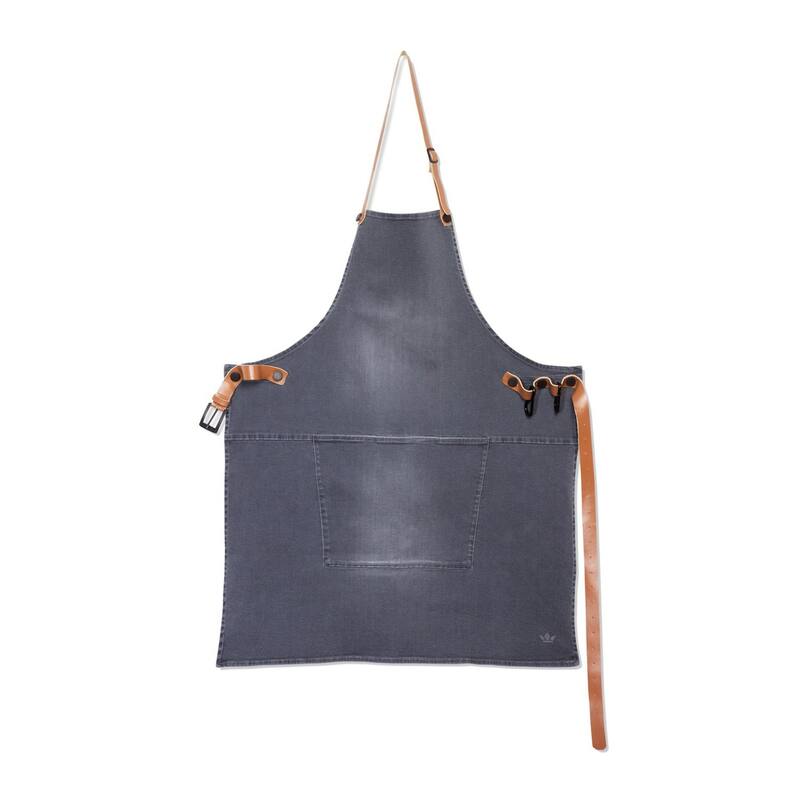 BBQ Style Denim Kitchen Apron - 36.25" - Gray