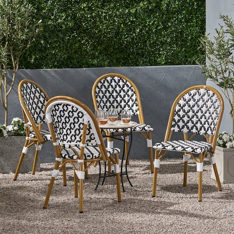 Louna Outdoor French Bistro Chair (Set of 4) by Christopher Knight Home