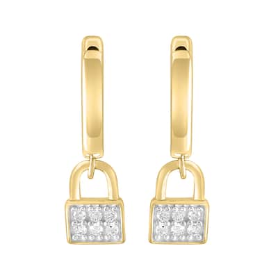 EFFY Gold-Plated 925 Sterling Silver Diamond Earrings