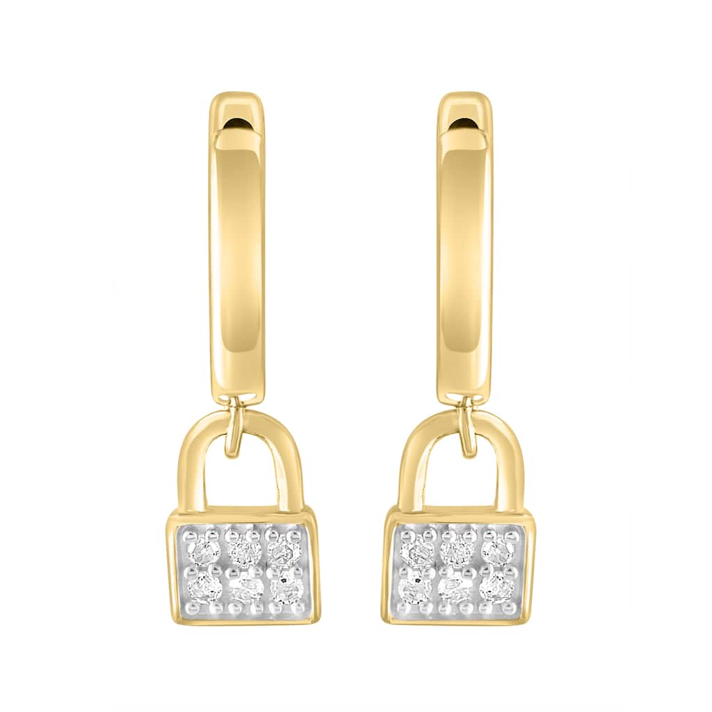 EFFY Gold-Plated 925 Sterling Silver Diamond Earrings