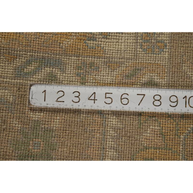 Hand Knotted Oriental 100% Wool Carpet Transitional Medallion Peach Oushak Area Rug - 10' 0'' X 8' 2''