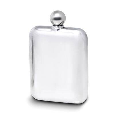 Curata 6 Ounce Stainless Steel Mirror Finish Flask with Rounded Corners
