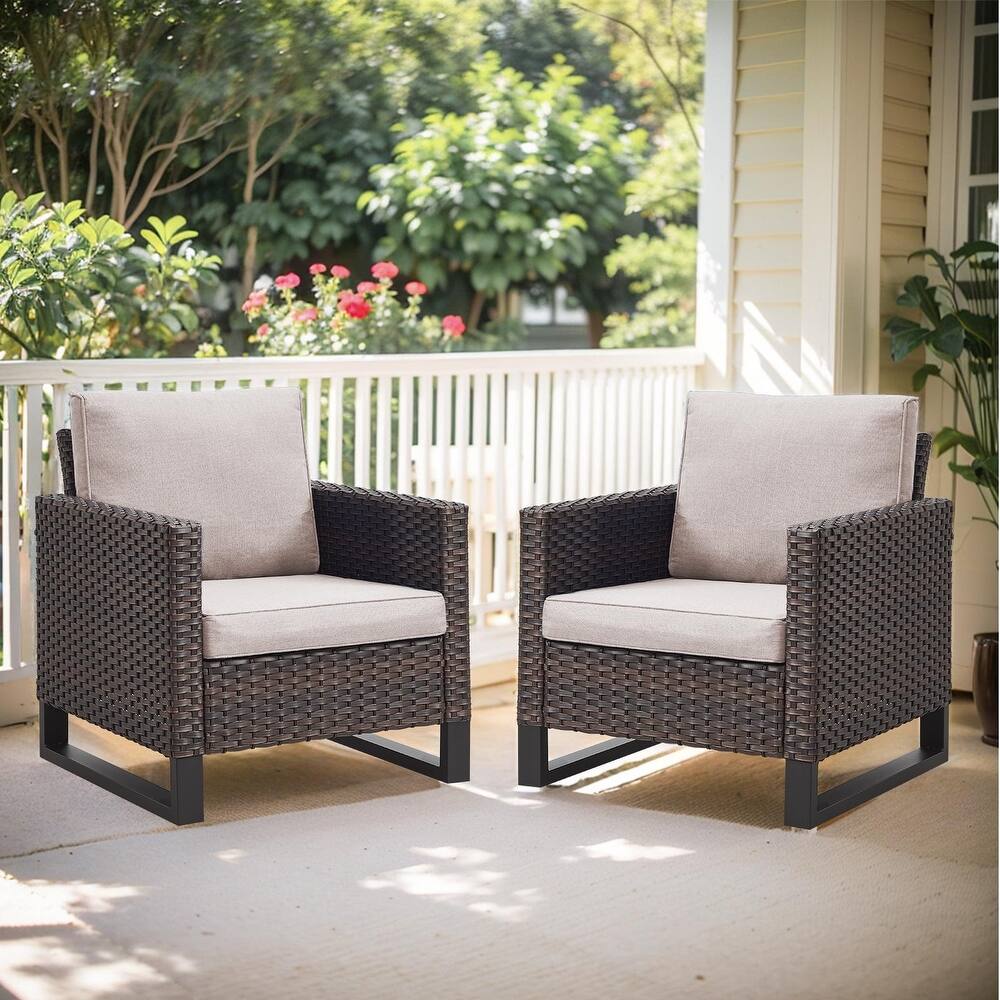 Gymojoy Outdoor PE Rattan Wicker Chairs Weather-resistance