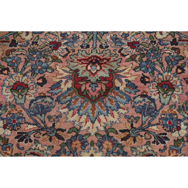 Vegetable Dye Kerman Persian Antique Large Hand-Knotted Wool Carpet - 8'8" x 17'6"