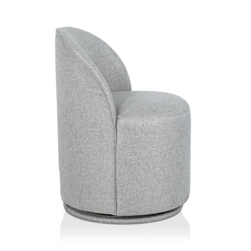 Furniture of America Dorimane Modern Upholstered Round Swivel Dining Chair