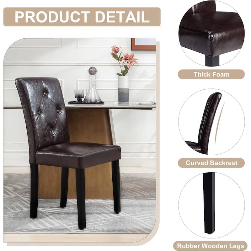 Upholstered Dining Chairs Set of 2/4/6 Modern Dining Chairs with Solid Wood Legs and High Back Dining Room Chairs