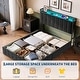 preview thumbnail 43 of 58, Bed Frame with Lift Up Storage, Upholstered Velvet Platform Bed with Storage Headboard