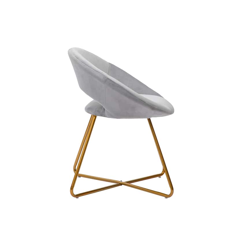 Porthos Home Reine Leisure Accent Chair, Velvet Upholstery, Gold Legs