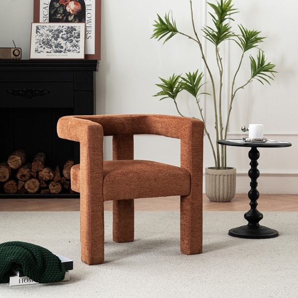 slide 2 of 48, Set of 1 Chic design Barrel shaped Fabric Upholstered Accent Armchair