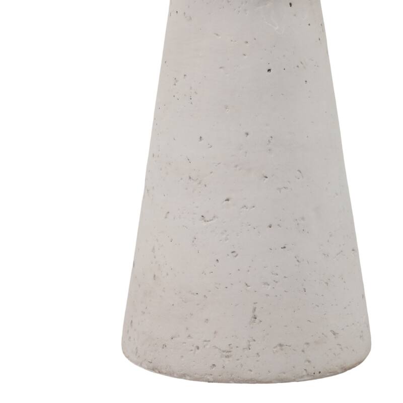 Pottery Taper Holder Cylindrical Top and Conical Base Design - White